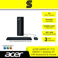ACER ASPIRE XC1710-N305W11 Desktop PC with wired keyboard mouse (Intel N305/8GB DDR4/512GB SSD/Intel