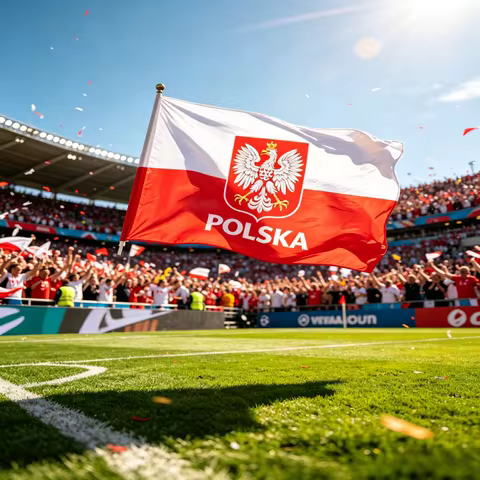 FlagGo Poland Flag 150x90cm 3x5 FT White Red Stripes Eagle Crown Shield POLSKA Polyester Double Stit