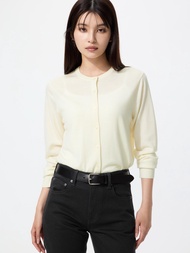 Áo Cardigan Len Merino Cổ Tròn