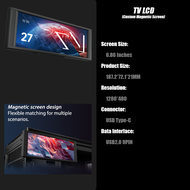 Thermalright Trofeo Vision 9.16 LCD สีดํา 9.16 นิ้ว Full-Color LCD Magnetic Display Screen 1920x480 