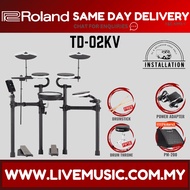 Roland TD-02KV V-Drums Electronic Drum Kit With RH5 Headphone, T1D Drum Throne And Drumstick ( TD 02