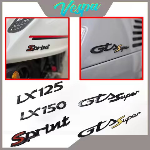 For Piaggio Vespa GTS Super Sprint LX 3D Logo Sticker Motorcycle Accessories Decal part S GTS300 LX1