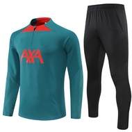 New 2023 Liverpool Men's Training Suit Wear Sports Tracksuit Kids Adults Shirt Football Uniform Jersey Child Sweatshirt Jogging Sportswear Green 22-23 Dgdd