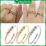 WIN Stainless Steel Anxiety Fidget Ring Anxiety Ring with Beads Stress Relief Ring