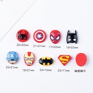 1pcs Marvel Superhero/Superman/Captain America/Iron Man/Batman DIY Crocs Jibbitz INS Shoe Accessorie