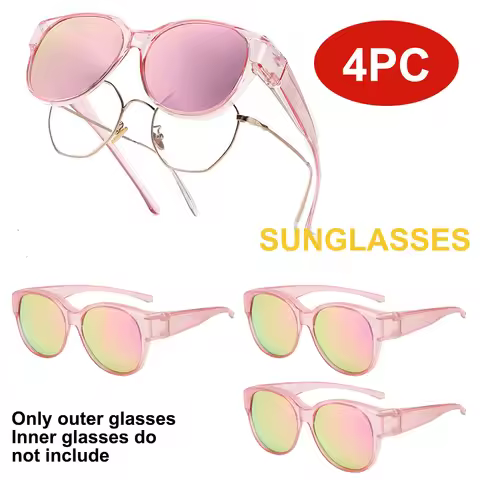 Polarized Sunglasses Over Glasses for Women 4 Pack- Fit Over Glasses UV400 Protection Large Shades f