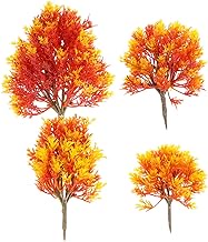 Cabilock 4 Pcs Scenery Model Tree Fall Maple Tree Miniature Model Tree Bonsai Micro Landscape Miniature Fairy Garden Tree Christmas Tree Decorations Green Landscape Maple Autumn Accessories