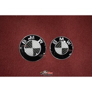 BMW F30 G20 G30 LCI Front Rear Bonnet Rim Cap Steering Logo Badges Emblem Carbon Black