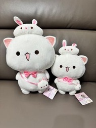 絕版蜜桃貓兔兔毛絨公仔一套兩隻