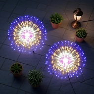 Outdoor 200LED Solar Fireworks Lights Waterproof 8-Mode Garden Lawn Fairy Bedside Lamp