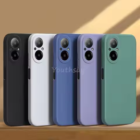 For Realme C67 Case Realme C67 Cover Liquid Silicone Plain Soft TPU Anti-drop Capa Phone Protector C