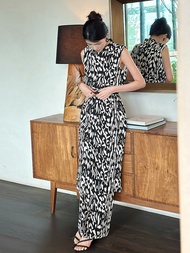 【無袖】新中式復古中國風 真絲連衣裙