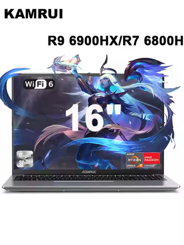 KAMRUI Gaming Laptop 16“ FHD AMD Ryzen9 6900HX 16GB RAM 512GB NVMe PCIe3.0 SSD Radeon 680M WiFi6 Win