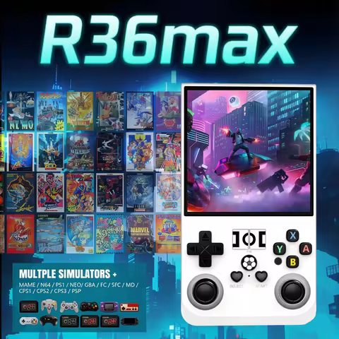 R36Max Original Console Open Source Handheld Game Console 4.0 Inch IPS Screen Linux System Retro Poc