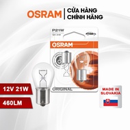 Combo of 2 OSRAM Original Halogen 1-Heart Rear Light Bulbs for Cars S25 P21W 12V 21W 7506-02B (Strai