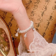 Lao Fengxiang Pure Silver 999.9 Yellow God of Wealth Lucky Cat Plate Twisted Sterling Silver Bracele