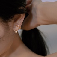 Painless Ear Clips No Pierced Earrings Female Small Cute Butterfly Temperament Mosquito Coil Plate E