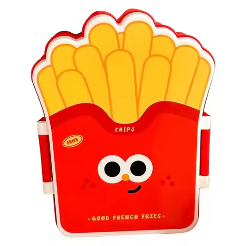 Creative Cartoon Bento Box Divided Leakproof Portable Lunch Box Hamburger French Fries Food Containe