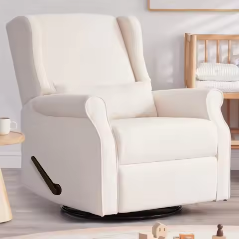 Swivel Glider Recliner,Rocking Chair Nursery with Footrest,Rocking Recliner Chair for Nursery, Custo