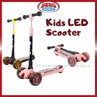 Scooter Skuter Adjustable and Foldable Kids Scooter Balance Tricycle 4-Wheels Scooter with Flash Whe