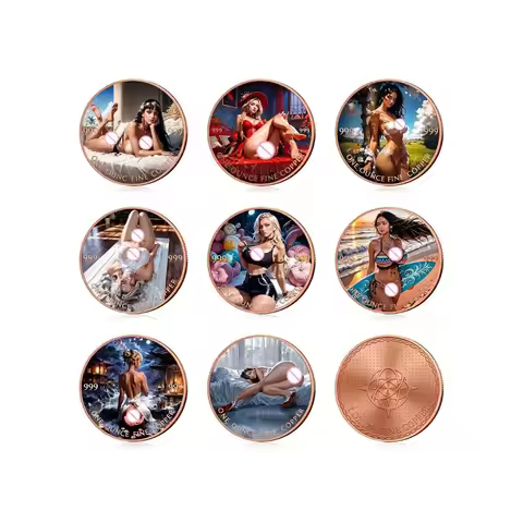 22 Designs Bikini Boudoir UV Printed Beauty Glamour Pinup Girl Pure Copper Coin Souvenir Collection 