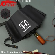 【 Advanced Luxury 】 Fully-Automatic Rain Umbrella With Honda Civic Logo 4S Store UV Windproof Sunsha