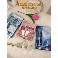 Teacher's Day Gift Bundle - Personalized Gift Bundle - Pensleeve With Pen - Bookmarks - Compact Mirr