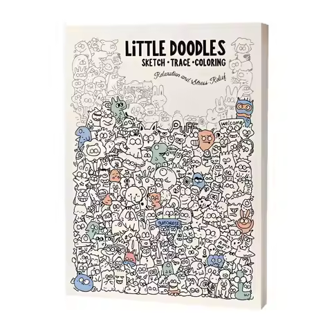 Doodle Art Adult Coloring Book Fun Simple Graffiti Design Aesthetic Mindfulness Activity Cute Doodle