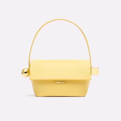 Women's Shoulder Bag with Flap, Solid Color Fashion Top Handle bag with Metal, Women's Luxury Design