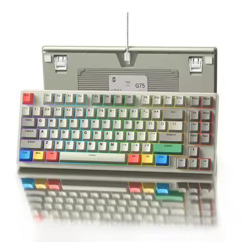 XVX Rapid Trigger Gaming Keyboard G75 Hall Effect Keyboard Magnetic Switch 75% Wired Retro Gray Mech