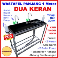 Hand Wash Basin with Two Long Taps, Portable Sink, Long 2 Taps, Portable Dishwashing Basin