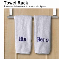 yihome1.sg STAINLESS STEEL RETRACTABLE BATH TOWEL RACK ENDURABLE HANGING DESIGN BATHROOM KITCHEN STU