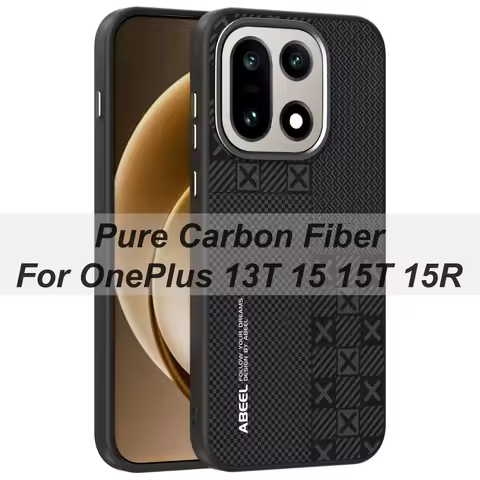 Magnetic Phone Case For OnePlus 13T 15 15T 15R Ace 6 6T Pure Carbon Fiber Case Alloy Button Lens Pro
