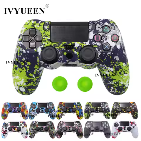IVYUEEN for Sony PlayStation 4 PS4 Controller Protection Case Soft Silicone Gel Rubber Skin Cover fo