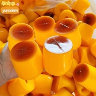 YUMEIREN Caramel Pudding Squeezing Ball Shell, Realistic Pudding Shaped Handmade DIY Empty Pudding S