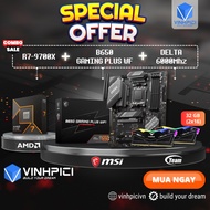 AMD COMBO Computer Set (R7 9700X + B650 GAMING PLUS WIFI + DELTA RGB 6000MHz 32GB 16GBx2)