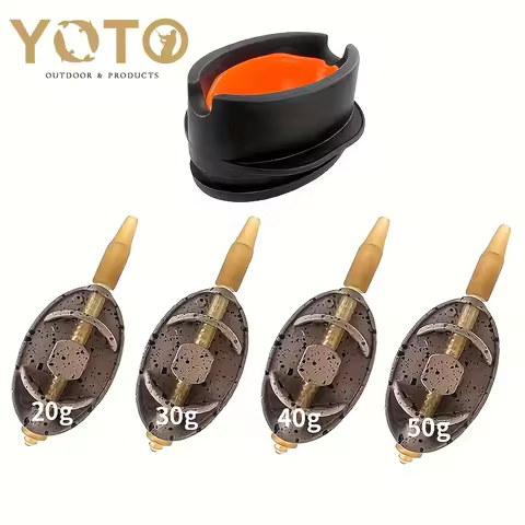 Carp Fishing Feeder Set with Zinc Alloy Weights (0.71oz/1.06oz/1.41oz/1.76oz) with Quick Realease Mo