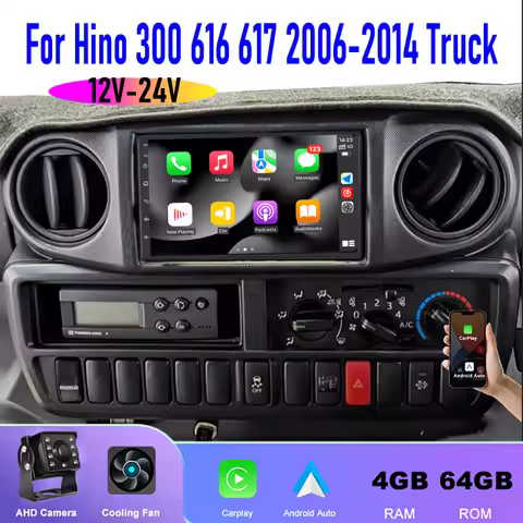7" For 12-24V Truck Hino 300 616 617 2006-2014 Car Stereo Radio Apple Carplay Android 15 Head Unit I