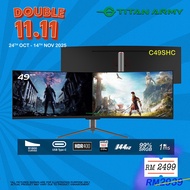 TITAN ARMY 49" Curved VA DFHD 144Hz HDR400 99%sRGB USB-C Adaptive Sync Ultrawide 32:9 Gaming Monitor