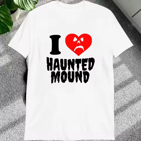 Funny Style Heart Shape Sematary I Love Haunted Mound Man T Shirt Popular Trend Short Sleeve Tshirt 