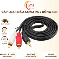 1 to 2 speaker cable from 3.5mm to AV 2 RCA Audio 1.5m to 5m - Convert from 3.5 jack to 2 lotus head