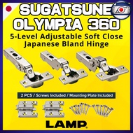 Sugatsune LAMP Concealed Hinges Olympia Soft Close 2pcs #Full #Half Overlay #Inset #360-D26-19T #360