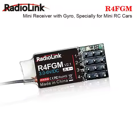Radiolink R4FGM 4 Channel Mini Receiver with Gyro for 1:28 1:64 RC Pocket Drift Car Hotwheel Work fo
