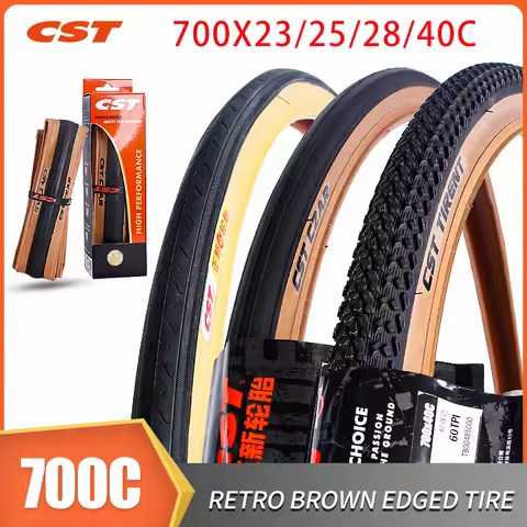 CST Road Bicycle Tires 700C Retro Brown Skin Edge 700C*23C 25C 28C 40C Bicycle Tyre C1406