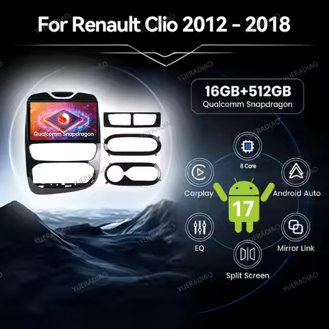 Android 17 Car Radio For Renault Clio 4 BH98 KH98 2012 - 2016 Qualcomm Multimedia Video Player Wirel