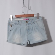 L11-4 47455 Light Blue Curled Shorts Denim
