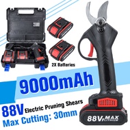 88V Cordless Electric Pruning Shears Secateur Garden Branch Cutter With 2 battery