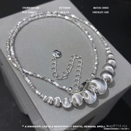 Broken Silver Packaging Several Sets Chain S999 Light Luxury Exquisite] Two Niche Lock Cat's Eye Ste