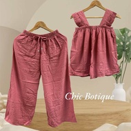 terno pants for womens chalis plain pambahay casual for women | summer outfit