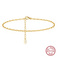 Kemstone S925 Sterling Silver Anklet Silver Gold Plated Anklet Jewelry for Women
